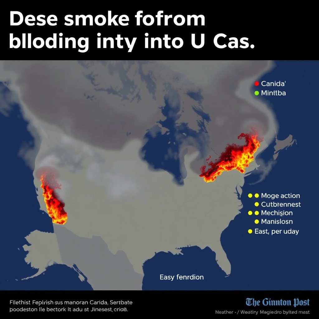 Dense smoke from Canadian wildfires is blowing into U.S.