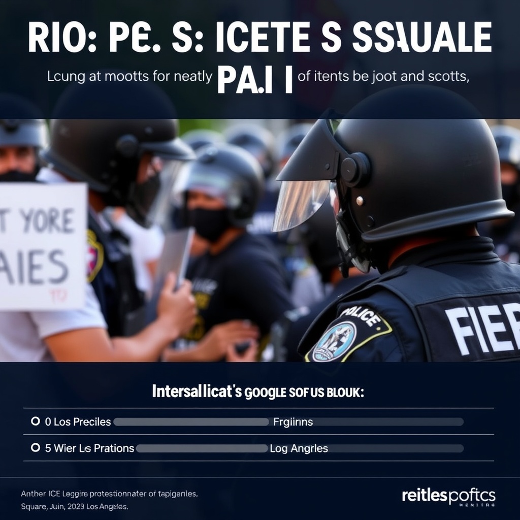 Riot police, anti-ICE protesters square off in Los Angeles after raids